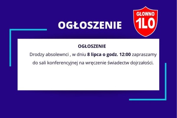 Wręczenie świadectw maturalnych